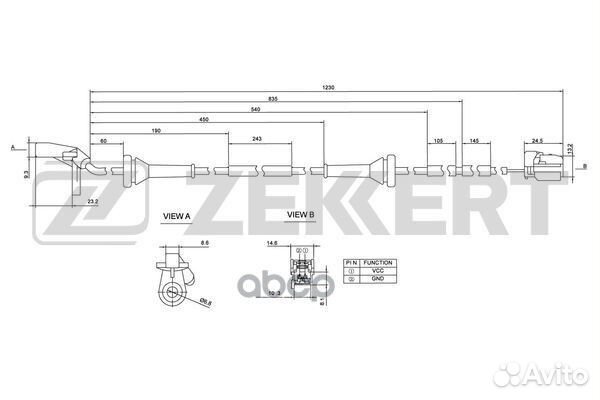 Датчик ABS задн. лев. Volvo XC90 02- se-6148 Ze