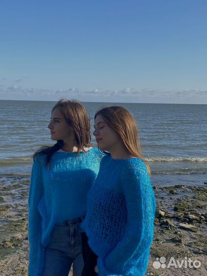 Вязаная паутинка ручной работы из плотного мохера