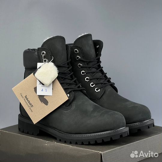 Ботинки Timberland Черные (Зима с мехом )