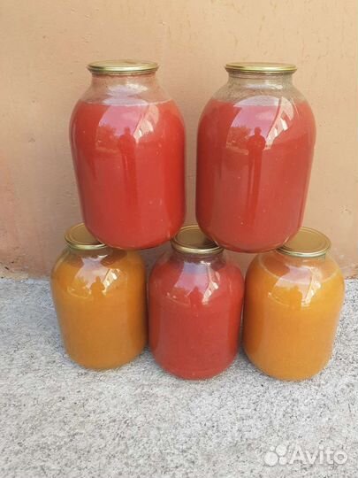 Сок томатный, тыквенный, Огурцы, Помидоры, Компоты