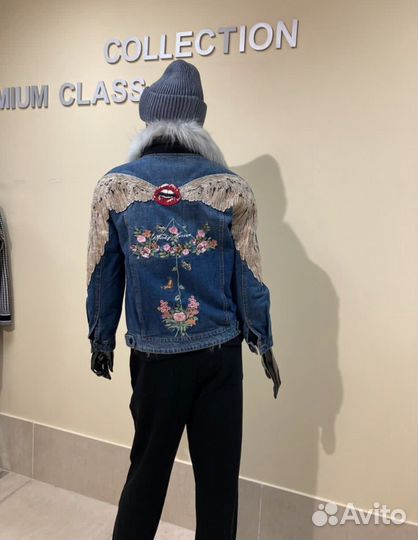 Парка джинсовая куртка с мехом