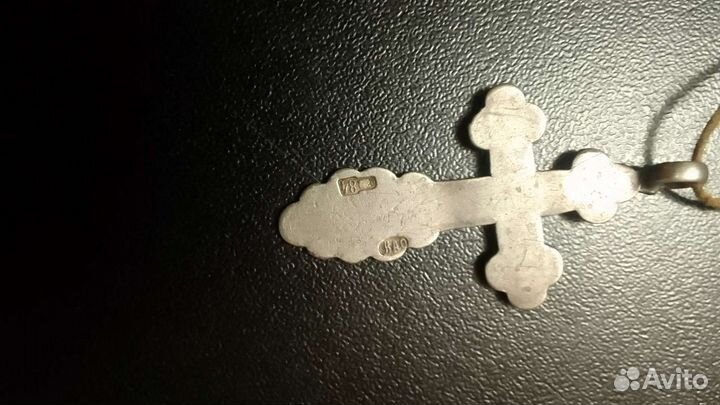 Старинный крест серебро 84