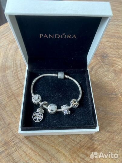 Браслет Pandora оригинал (серебряный) с шармами