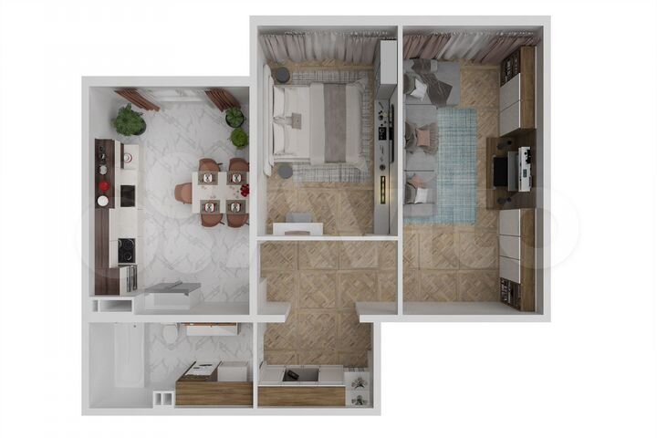 2-к. квартира, 62,7 м², 5/10 эт.