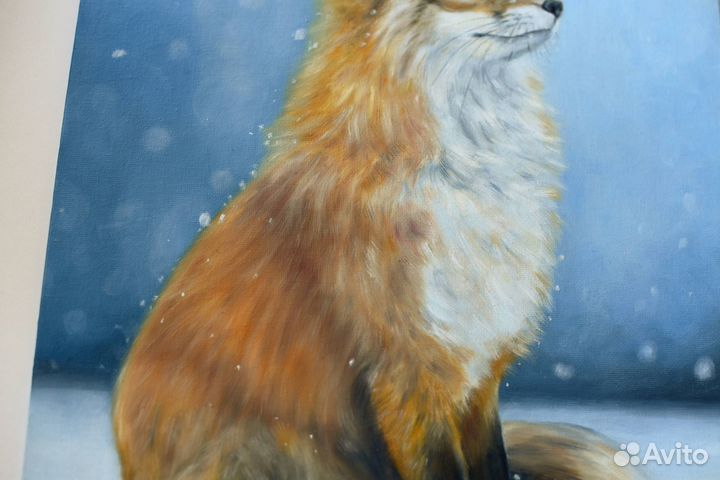 Картина маслом Портрет лисы в снегу