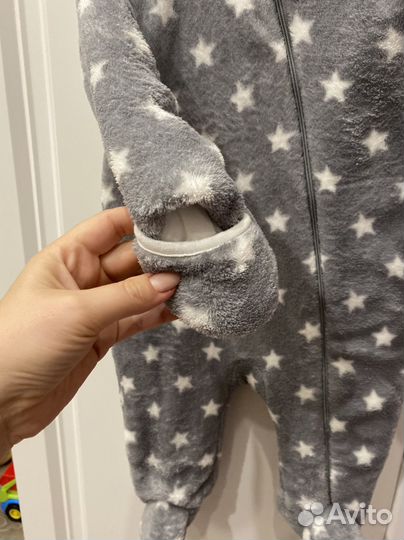 Комбинезон осенний 74 плюшевый утепленный