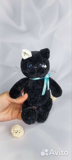 Кот вязаный/игрушка плюшевая/подарок