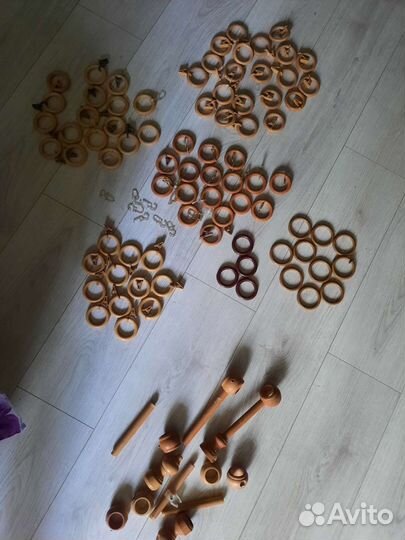 Кольца с зажимами и крючками для штор