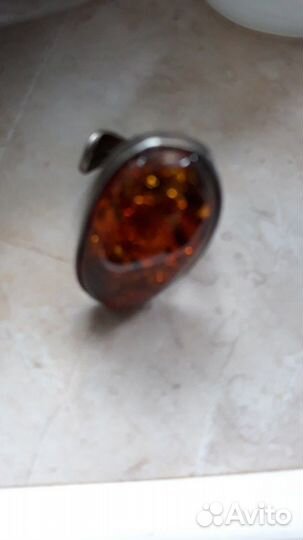 Серебрянное кольцо с калининградским янтарем