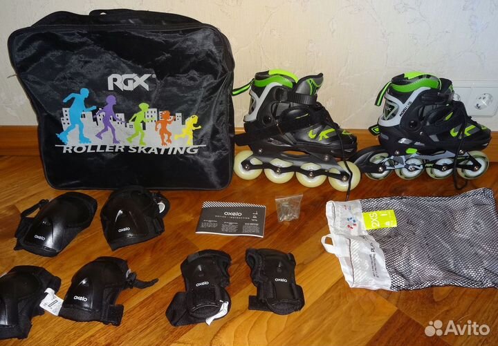 Роликовые коньки детские с защитой 31-34 размера