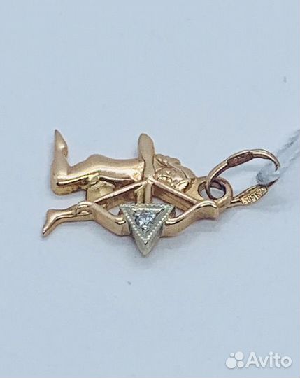 Подвеска с природным камнем Золото