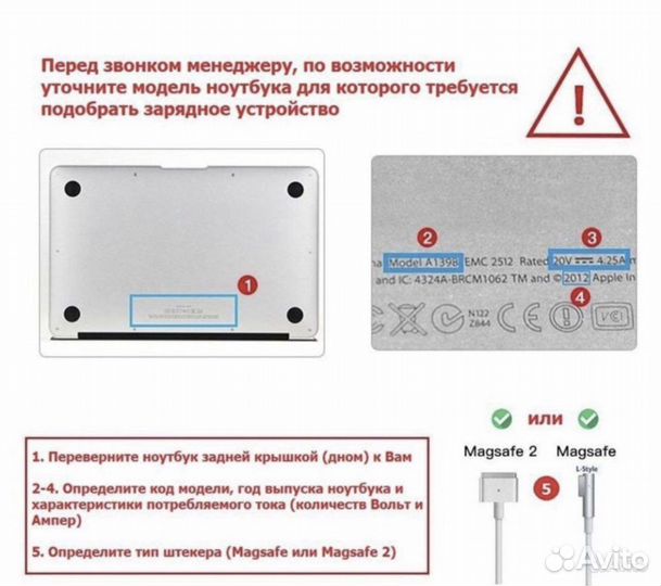 Блок питания (зарядка) на Macbook Magsafe 45W
