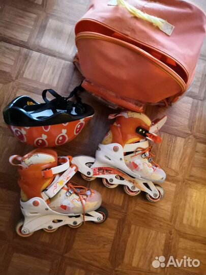 Роликовые коньки детские раздвижные с защитой