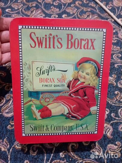 Жестяная коробка 40-60-х годов Swift's Borax Soap