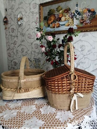 Корзина плетёная для пикника