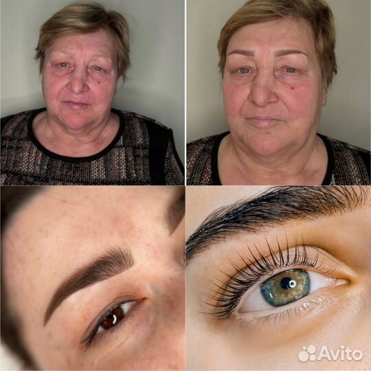 Ламинирование ресниц, перманентный макияж бровей