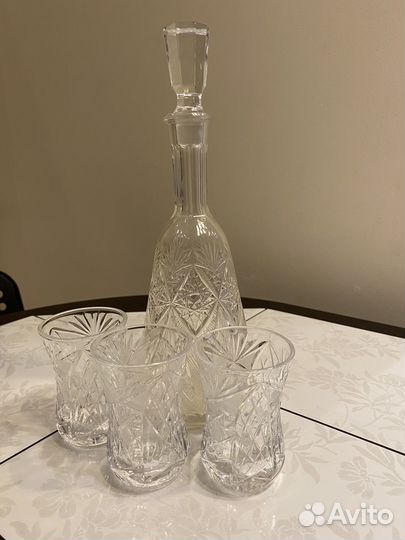 Графин хрустальный СССР винтаж, со стаканами