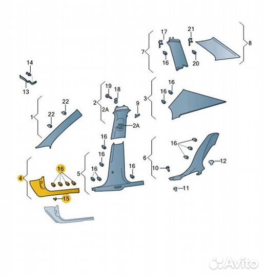 Накладка порога салона правая Skoda Octavia cwva
