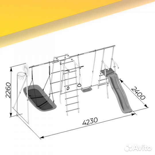Детский спортивный комплекс Лесная поляна-3PRO №12