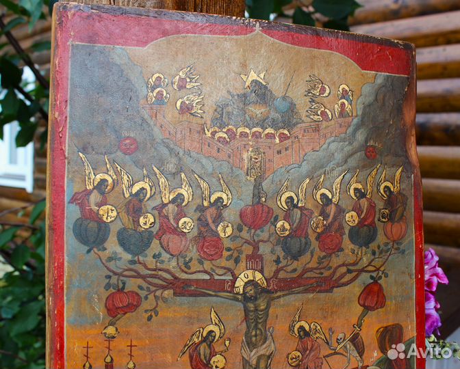 Старинная Икона Плоды Страданий Христовых 46*30*4