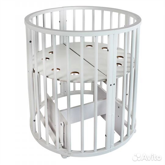 Кровать детская Indigo Simple 7в1 с попер.маят.бел