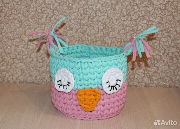 Корзинка из Трикот. пряжи Совушка Ручная работа