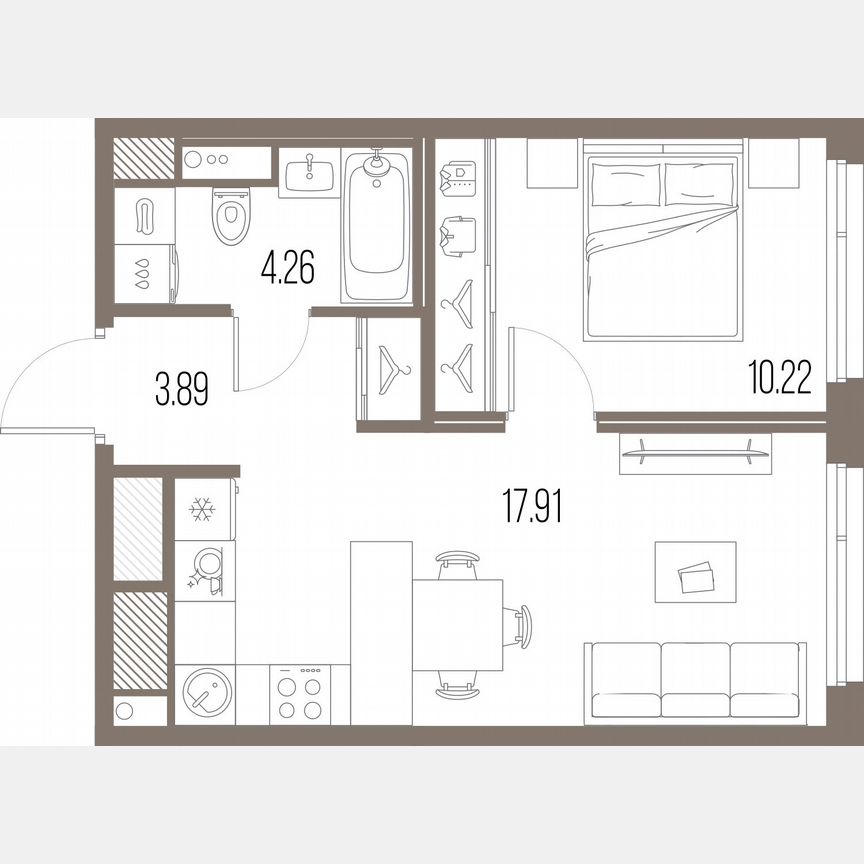 1-к. квартира, 36,3 м², 6/10 эт.