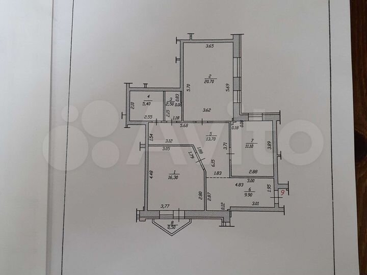 2-к. квартира, 80 м², 3/5 эт.