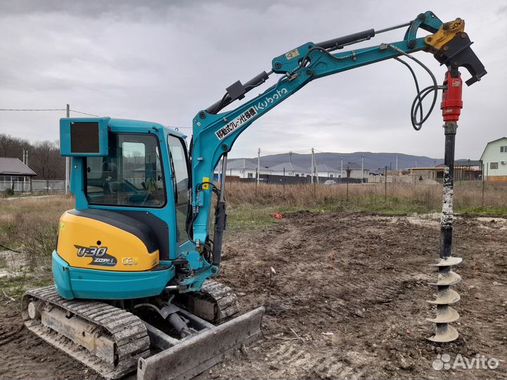 Услуги миниэкскаватора. Аренда мини экскаватора