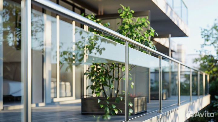 Стеклянные перила и ограждения