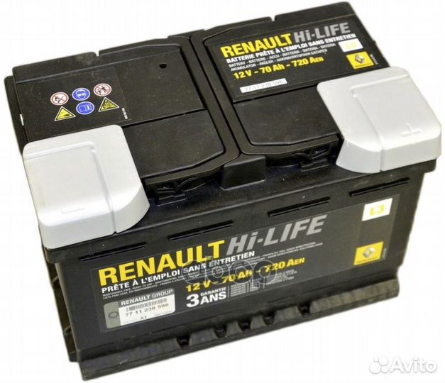 Аккумулятор 70 А/ч 720А - обратная 278x175x1