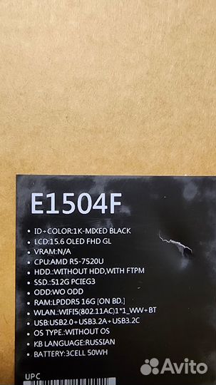 Новый ноутбук Asus Vivobook GO 15 oled 16Гб/512Гб