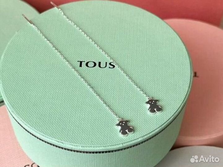 Серьги протяжки сереб Tous Nocturne