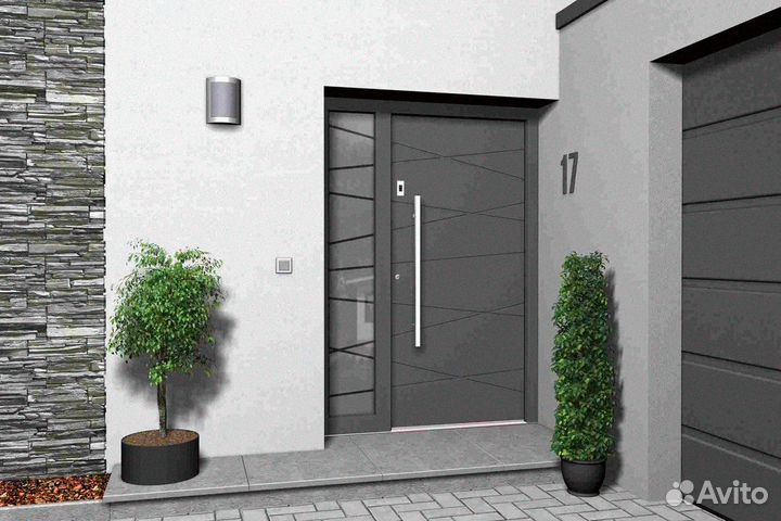 Дверь входная с зеркалом