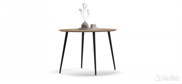 Стол обеденный Бриг 100 Wood Beige, Черный