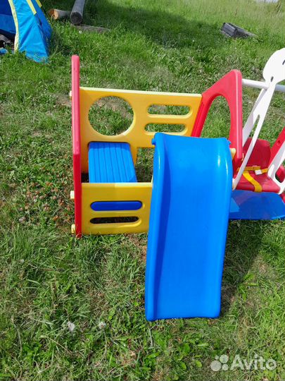 Детская качель с горкой