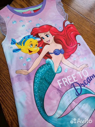 Платье для девочки русалочка Ариэль Дисней 3-7 лет