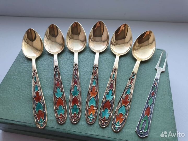 Ложки серебро позолота СССР