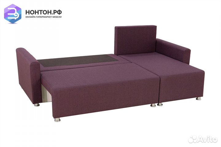 Диван угловой еврокнижка Челси 2 сиреневый