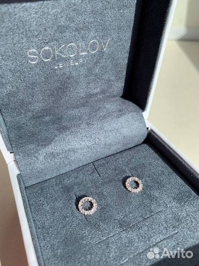 Золотые серьги sokolov