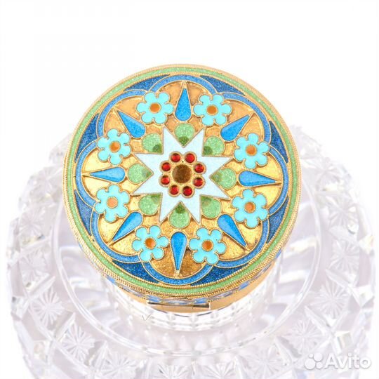 Серебряная чернильница с эмалью. 84 проба 19 век