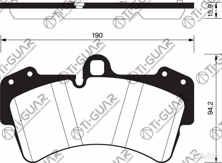 Тормозные колодки TG-0346/PN0346* tiguar