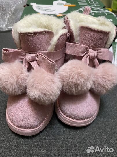 Новые сапожки для девочек полностью натуральные 22