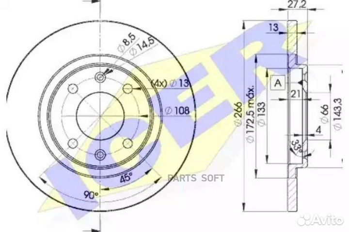 Icer 78BD4692-2 Диск тормозной
