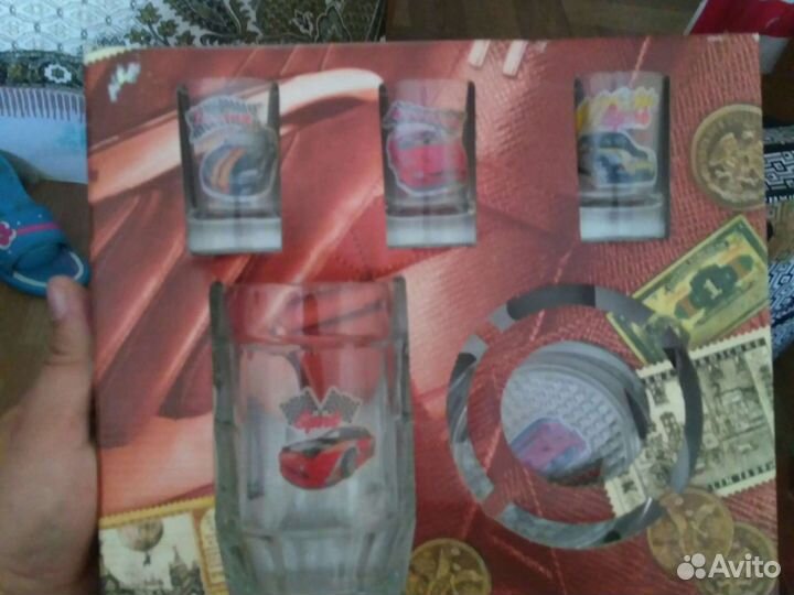 Набор пивная кружка, 3 рюмки и пепельница