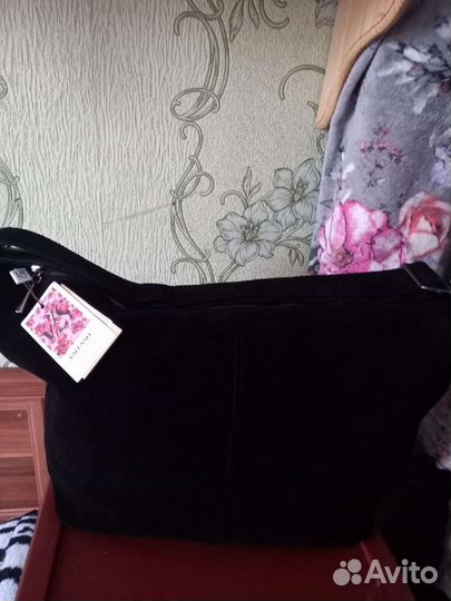 Сумка натуральная кожа+замш, новая