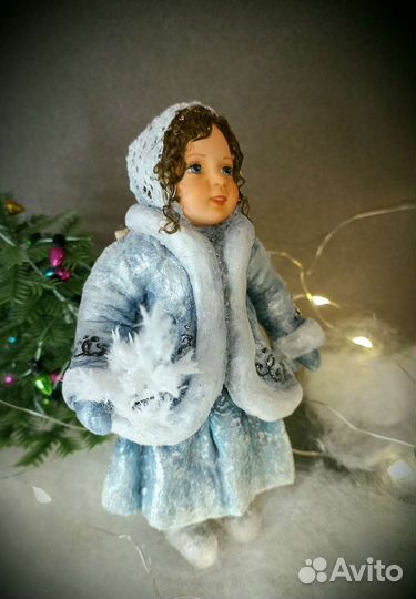 Ватная ёлочная игрушка Снегурочка