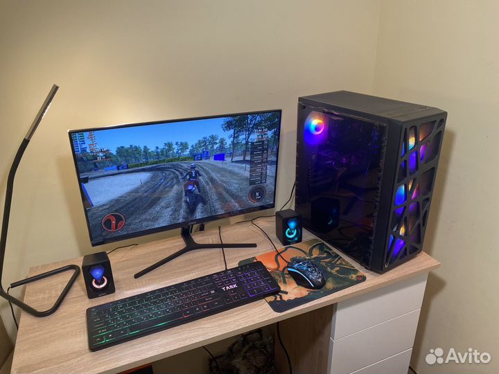 Шустрый Игровой пк с монитором/RX/Mana