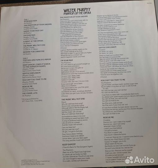 Lp Walter Myrphy - Phantom of the Opera