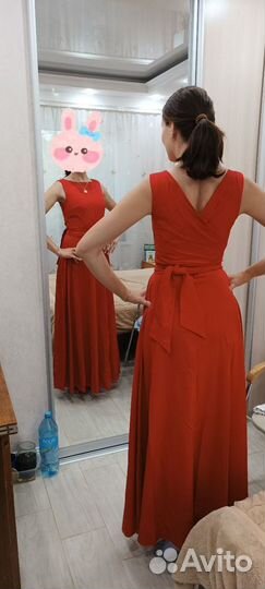 Платье красное длинное 42 44 46
